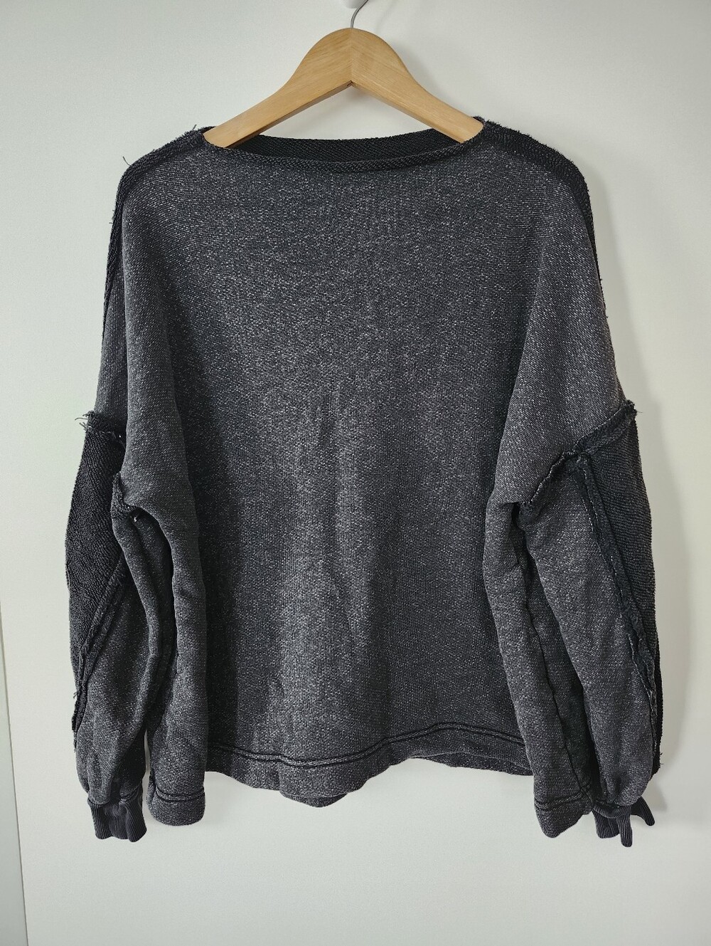 FREE PEOPLE Slouchy Grunge Pullover Oversized Basic Sweater Soft Goth Size Large